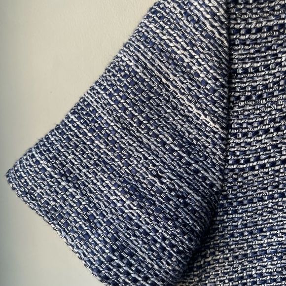 Karl Lagerfeld short sleeve blue and white tweed style shift dress size 2 - Picture 7 of 13